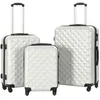 Image de vidaXL Valise rigide 3 pcs Argenté brillant ABS 91887