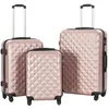 Image de vidaXL Valise rigide 3 pcs Doré rose ABS 91888