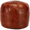 Image de Pouf - VIDAXL - Repose-Pied - Cuir véritable de chèvre - 40x35 cm - Marron roux