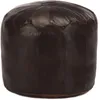 Image de Pouf 40 X 35 Cm Marron Foncé Cuir Véritable De Chèvre Vidaxl