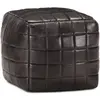 Image de Pouf 40 X 40 X 40 Cm Noir Cuir Véritable De Chèvre Vidaxl