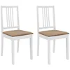 Image de Chaises À Manger Avec Coussins Lot De 2 Blanc Bois Solide Vidaxl
