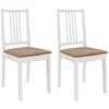 Image de vidaXL Chaises à manger avec coussins lot de 2 blanc bois solide 247634