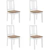 Image de Chaises À Manger Avec Coussins Lot De 4 Blanc Bois Solide Vidaxl