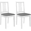 Image de Chaises À Manger Avec Coussins Lot De 2 Blanc Bois Solide Vidaxl