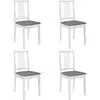 Image de Chaises À Manger Avec Coussins Lot De 4 Blanc Bois Solide Vidaxl
