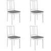 Image de vidaXL Chaises à manger avec coussins lot de 4 blanc bois solide 247637