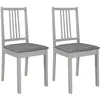Image de vidaXL Chaises à manger avec coussins lot de 2 gris bois solide chaise à dîner chaise en bois chaise de cuisine chaises 247638