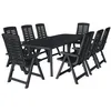 Image de vidaXL Ensemble de Salle à Manger de Jardin 9 pcs Plastique Anthracite Meuble 276181