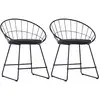 Image de Chaises À Manger Siège En Similicuir Lot De 2 Noir Acier Vidaxl