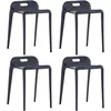 Image de Tabourets Empilables Lot De 4 Noir Plastique Vidaxl