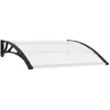 Image de Auvent de porte - vidaXL - 120x80 cm - Noir et transparent - Polycarbonate - Anti-corrosion
