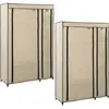 Image de Garde-robes Pliables 2 Pcs Crème 110x45x175 Cm Tissu Vidaxl