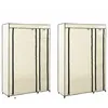 Image de vidaXL Garde-robes pliables 2 pcs Crème 110x45x175 cm Tissu
