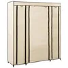 Image de vidaXL Armoire avec compartiments et tiges Crème 150x45x176 cm Tissu