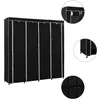 Image de vidaXL Garde-robe avec 4 compartiments Noir 175x45x170 cm