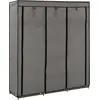 Image de Armoire Avec Compartiments Et Barres Gris 150x45x175 Cm Tissu Vidaxl