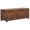 Image de vidaXL Banc avec compartiment de rangement 116 cm Marron Similicuir