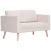 Image de Vidaxl canapé à 2 places tissu crème 281351