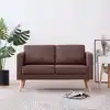 Image de Canapé À 2 Places Tissu Marron Vidaxl
