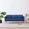 Image de Canapé À 3 Places Tissu Bleu Vidaxl