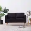 Image de Canapé À 2 Places Tissu Noir Vidaxl