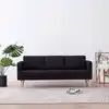Image de Canapé À 3 Places Tissu Noir Vidaxl