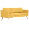 Image de Canapé À 3 Places Tissu Jaune Vidaxl