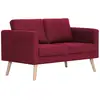 Image de Canapé À 2 Places Tissu Rouge Bordeaux Vidaxl