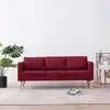 Image de Canapé À 3 Places Tissu Rouge Bordeaux Vidaxl