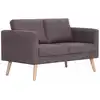 Image de Canapé À 2 Places Tissu Taupe Vidaxl