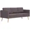 Image de Canapé À 3 Places Tissu Taupe Vidaxl