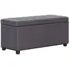 Image de Pouf De Rangement 87,5 Cm Gris Similicuir Vidaxl