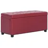 Image de Pouf De Rangement 87,5 Cm Rouge Bordeaux Similicuir Vidaxl