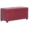 Image de Pouf de rangement VIDAXL - Rouge bordeaux - Similicuir - 1 place - Contemporain - Design