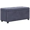 Image de Pouf De Rangement 87,5 Cm Gris Similicuir Daim Vidaxl