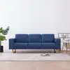Image de Canapé À 3 Places Tissu Bleu Vidaxl