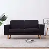 Image de Canapé À 2 Places Tissu Noir Vidaxl