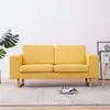 Image de Canapé À 2 Places Tissu Jaune Vidaxl