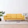 Image de Canapé À 3 Places Tissu Jaune Vidaxl
