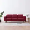 Image de Canapé À 3 Places Tissu Rouge Bordeaux Vidaxl