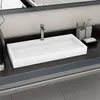 Image de vidaXL Lavabo 100x46x11 cm Fonte minérale/marbre Blanc
