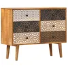 Image de Buffet Avec Motif Imprimé 90x30x70 Cm Bois De Manguier Massif Vidaxl