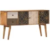 Image de Buffet Avec Motif Imprimé 130x30x70 Cm Bois De Manguier Massif Vidaxl