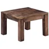 Image de Table basse - vidaXL - Bois de manguier massif - 50 x 50 x 35 cm - Marron foncé - Laqué