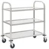 Image de vidaXL Chariot de cuisine à 3 niveaux 95x45x835 cm Acier inoxydable