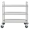 Image de Vidaxl chariot de cuisine à 3 niveaux 95x45x83,5 cm acier inoxydable 50915