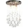 Image de Plafonnier Avec Perles De Cristal Argenté Sphère 3 Ampoules G9 Vidaxl