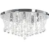 Image de Plafonnier Avec Perles De Cristal Argenté Rond 4 Ampoules G9 Vidaxl