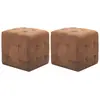 Image de Tables De Chevet 2 Pcs Marron 30x30x30 Cm Similicuir Daim Vidaxl